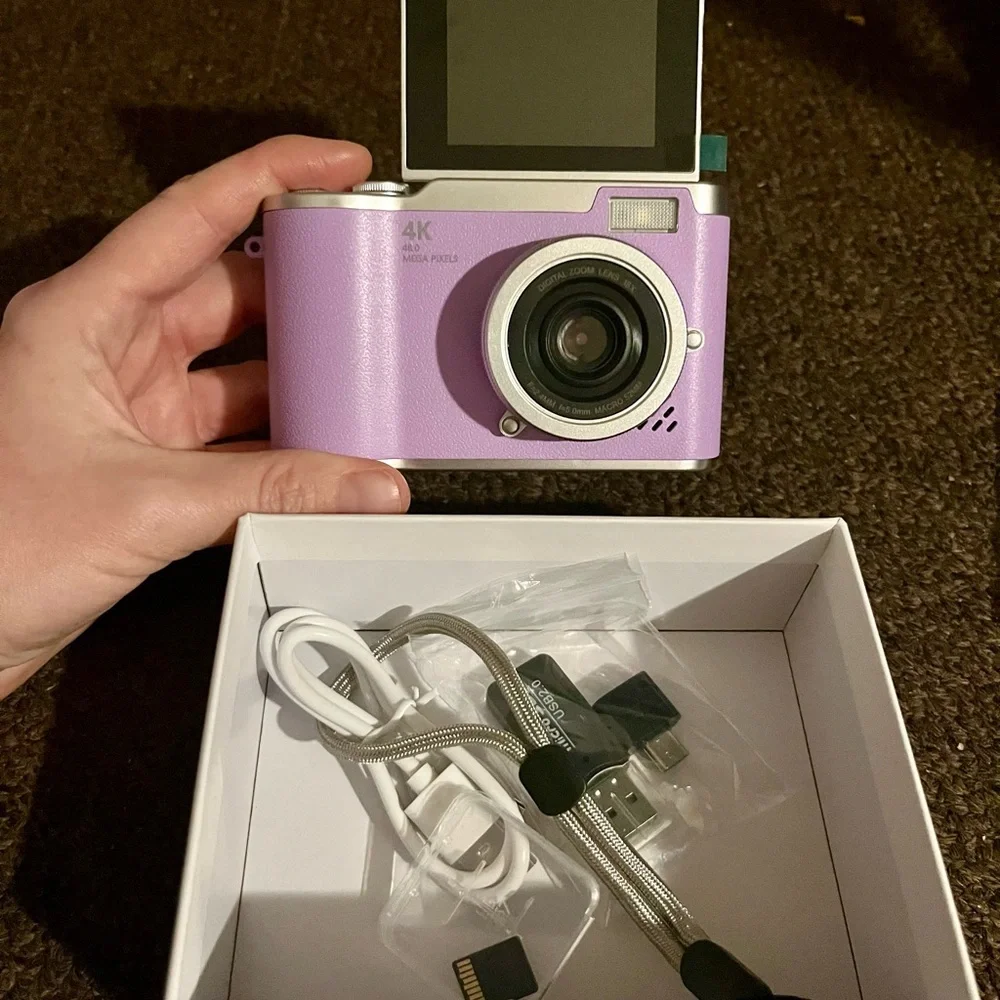 Purple 4K Digital Camera w/ Memory Card